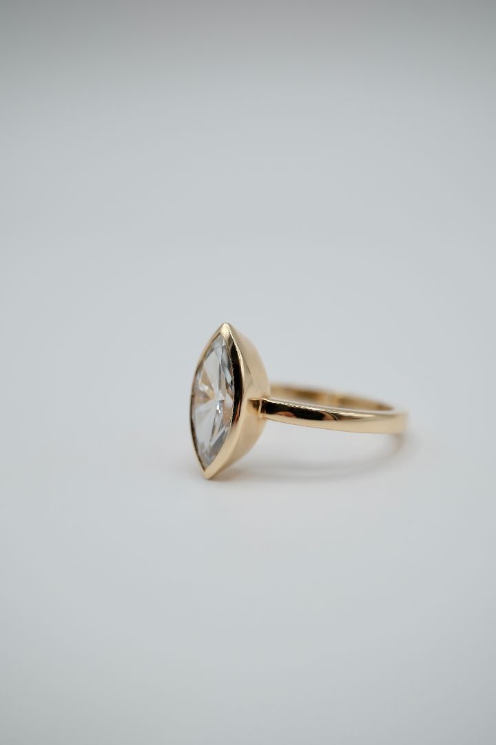 Bezel Marquise Engagement Ring