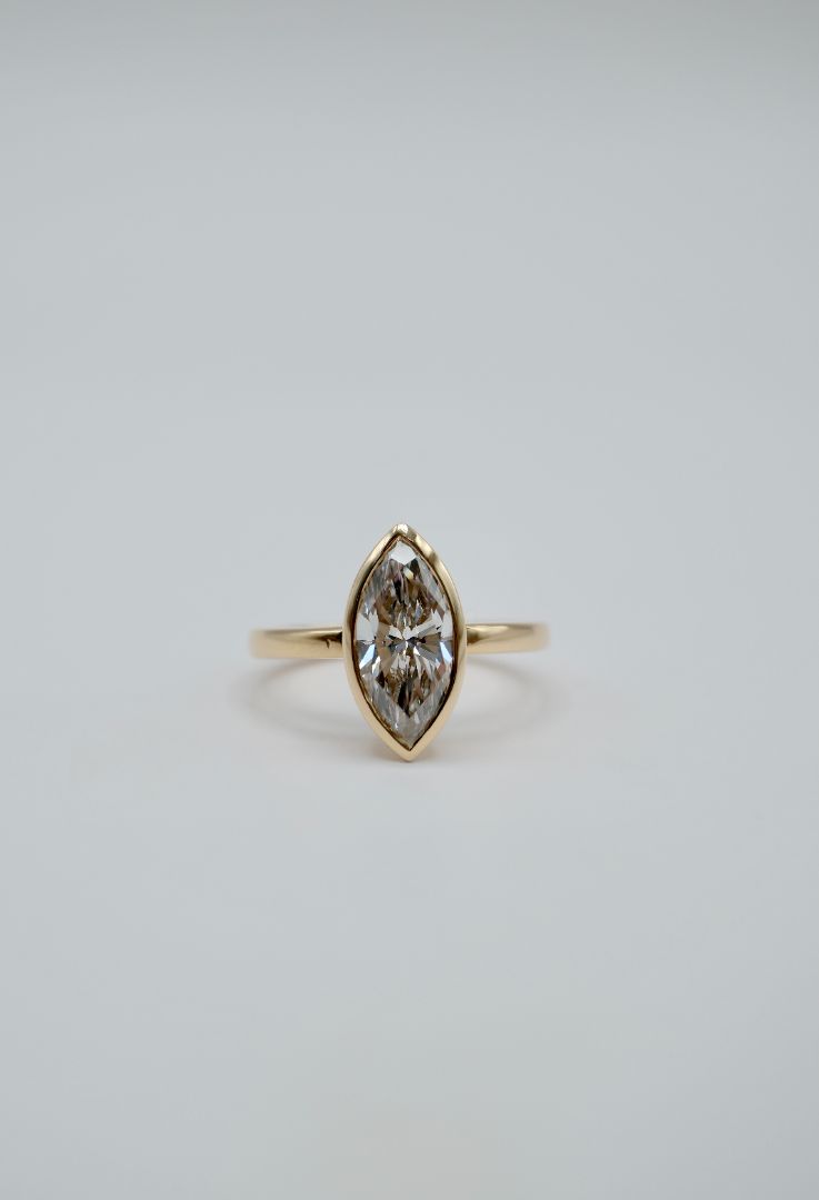 Bezel Marquise Engagement Ring