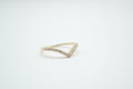 White Diamond Set Contour Band