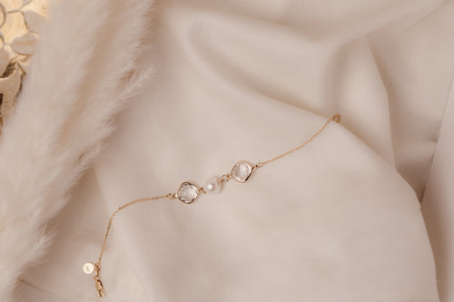 Cushion and Pearl-Essence Bracelet