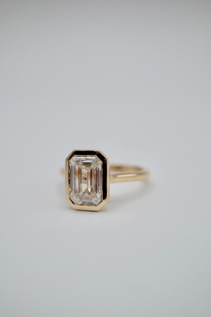Bezel Emerald Engagement Ring