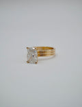 Ribbed Radiant Engagement Ring